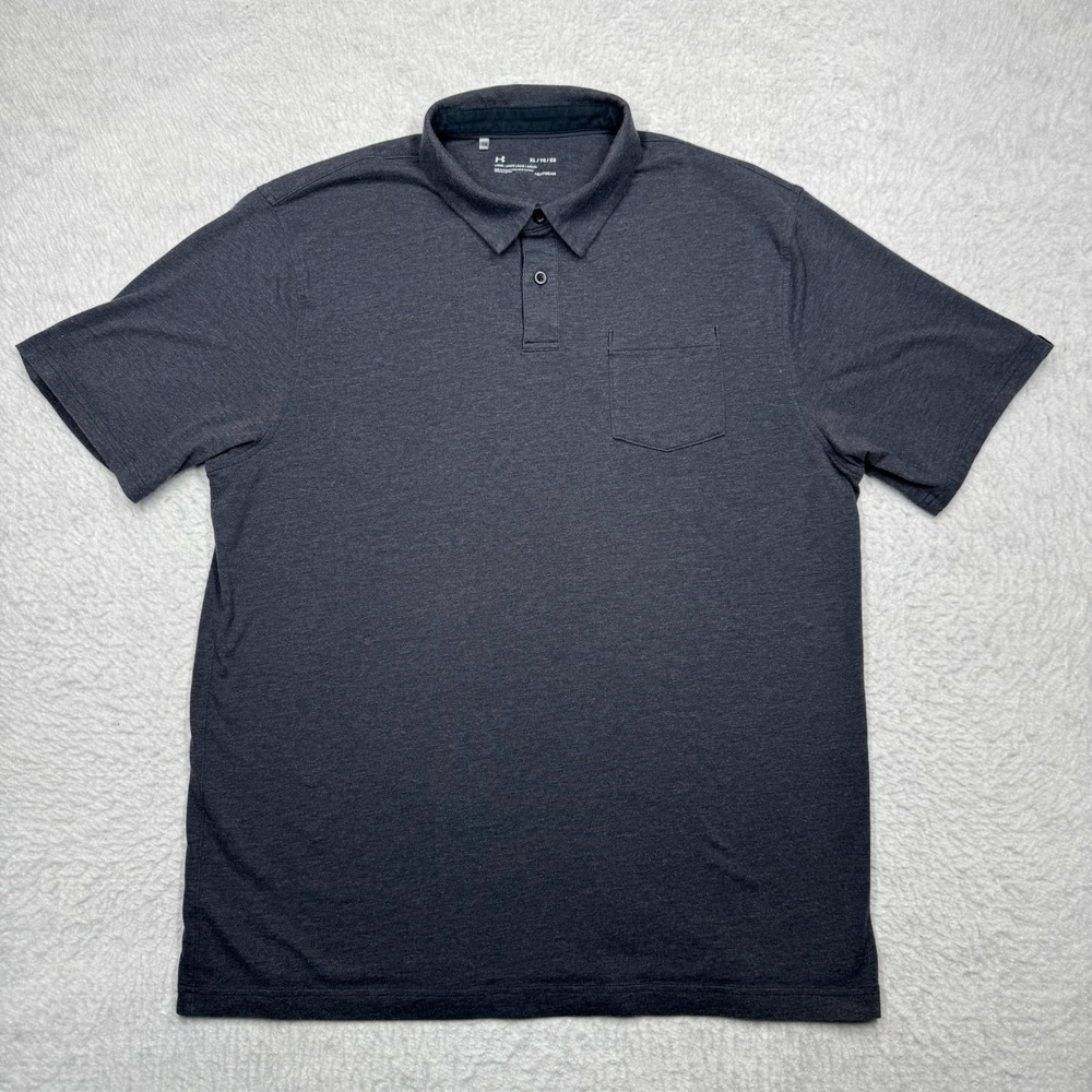 Under Armour Heat Gear Short Sleeve Polo Shirt Golf Solid Loose Men's Size XL